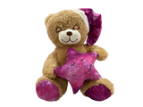 Schlaf - Teddybär mit rosa Schlafmütze und Stern